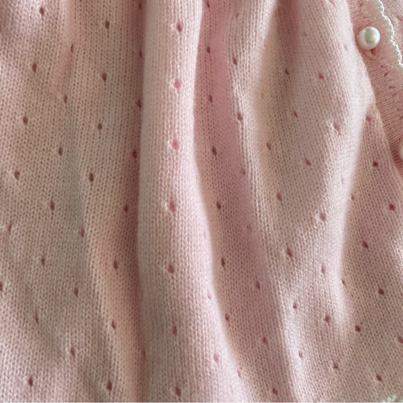 Vintage Babytogs Sweet Pink Button-Up Cardigan Baby Blouse Size 6-9 Months - Picture 4 of 8